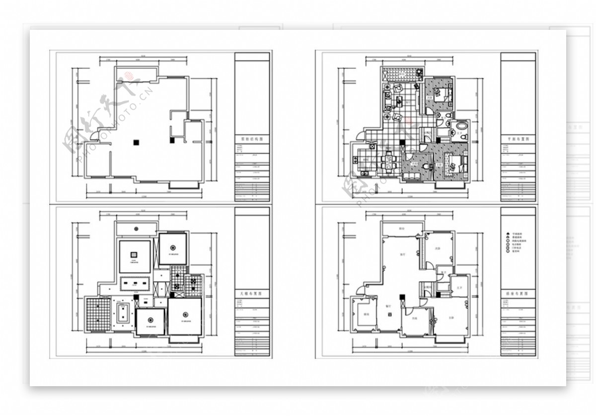 CAD两室一厅户型施工图
