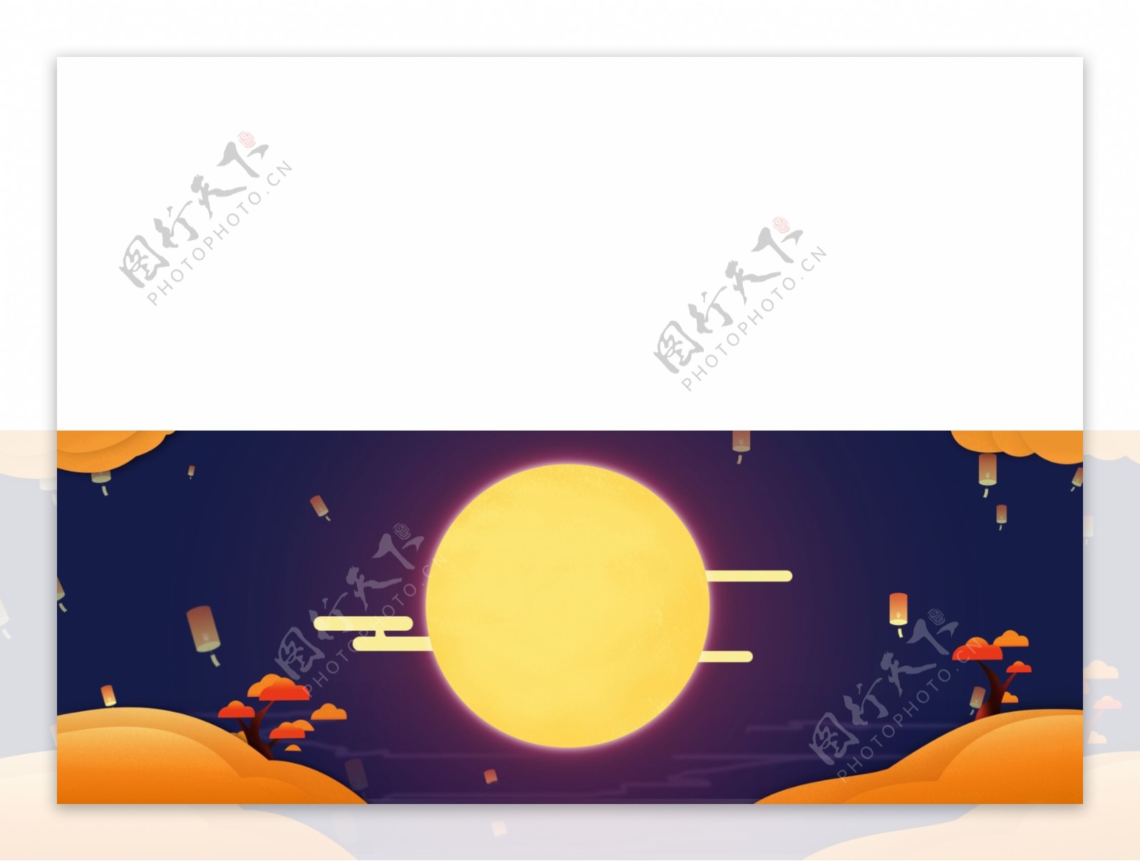 中秋节创意banner背景图