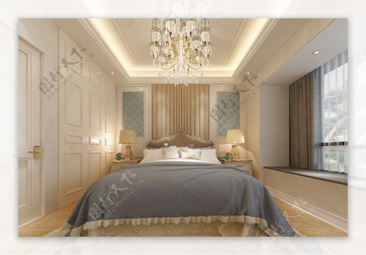 欧式风格温馨卧室效果图