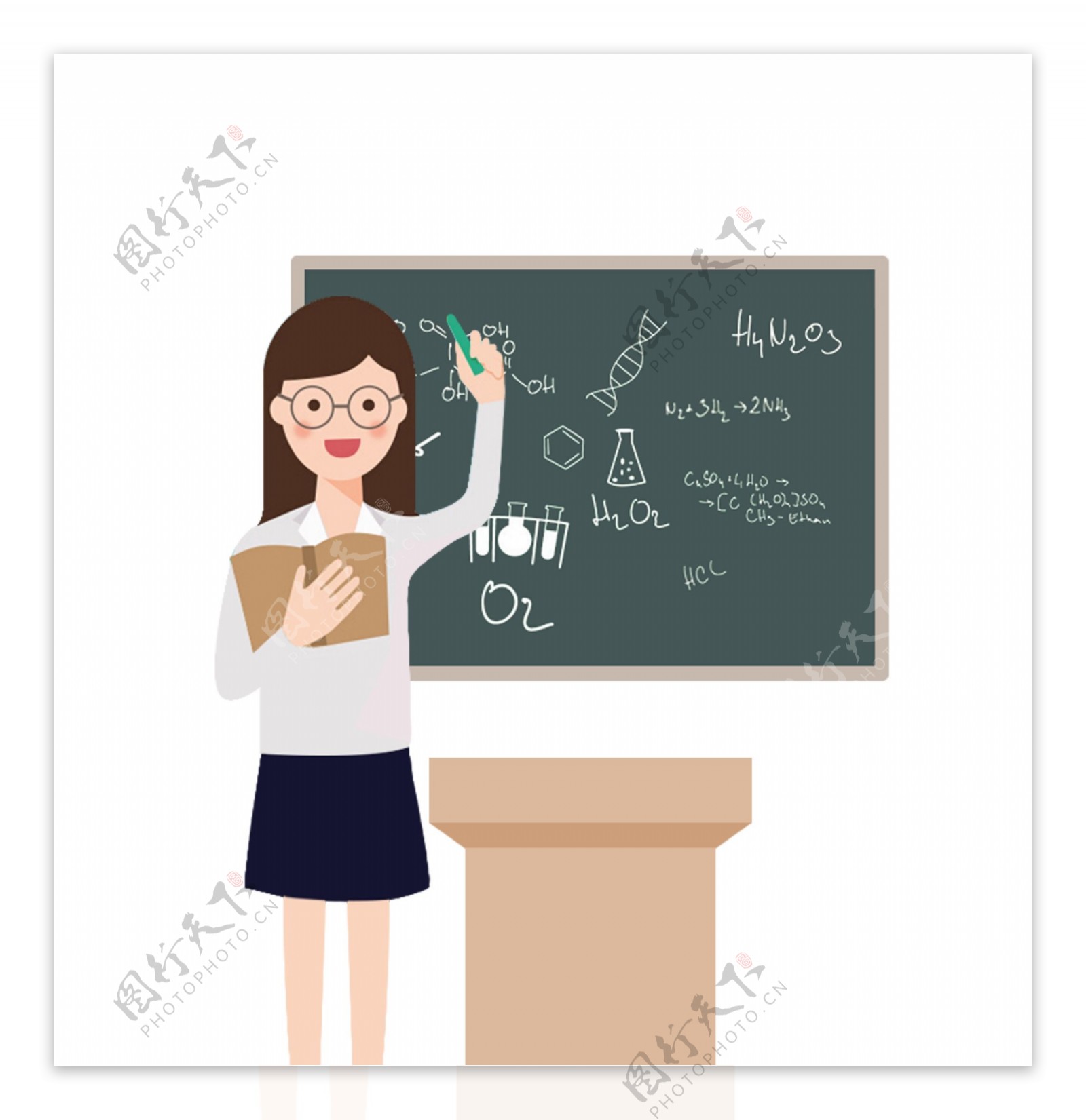 女教师上课元素