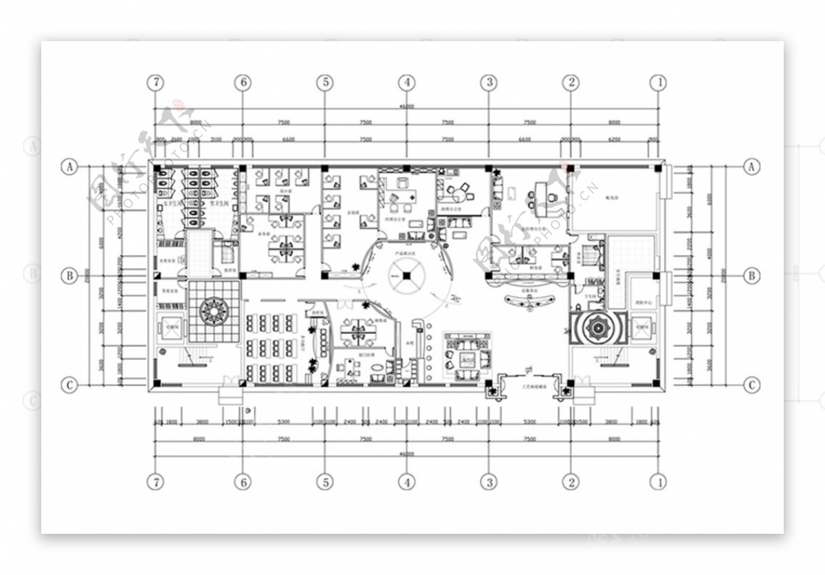 CAD服饰公司办公空间平面规划