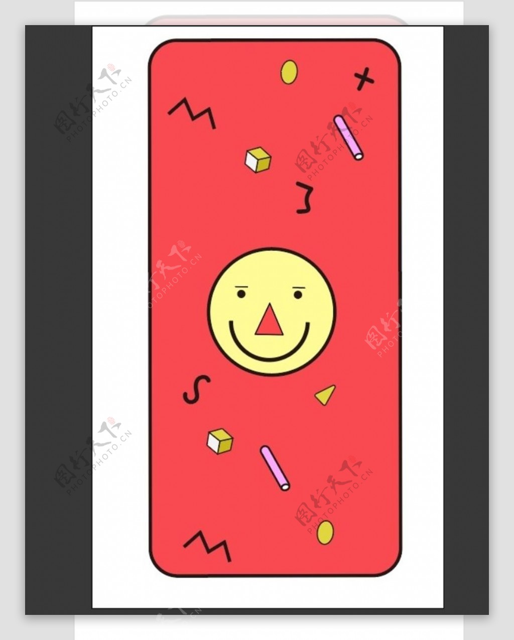 可爱的笑脸手机壳图案设计