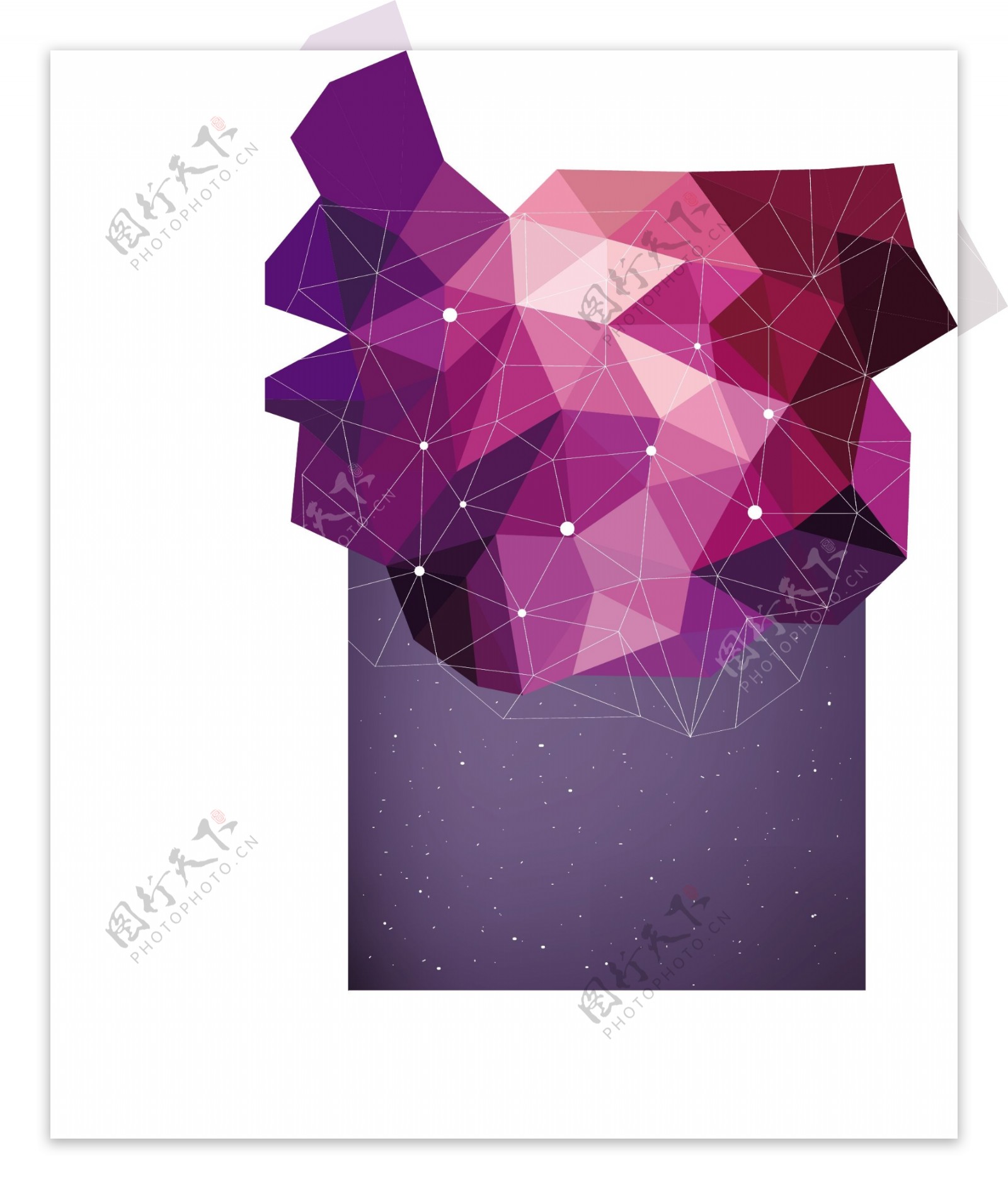 紫色科技风简约扁平网格元素背景设计