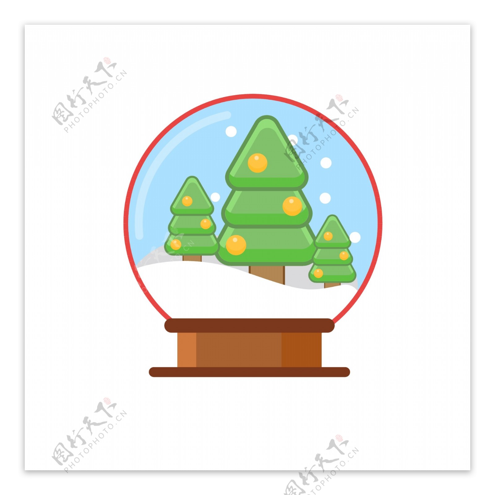 圣诞图标水晶球圣诞树花环礼物矢量可商用