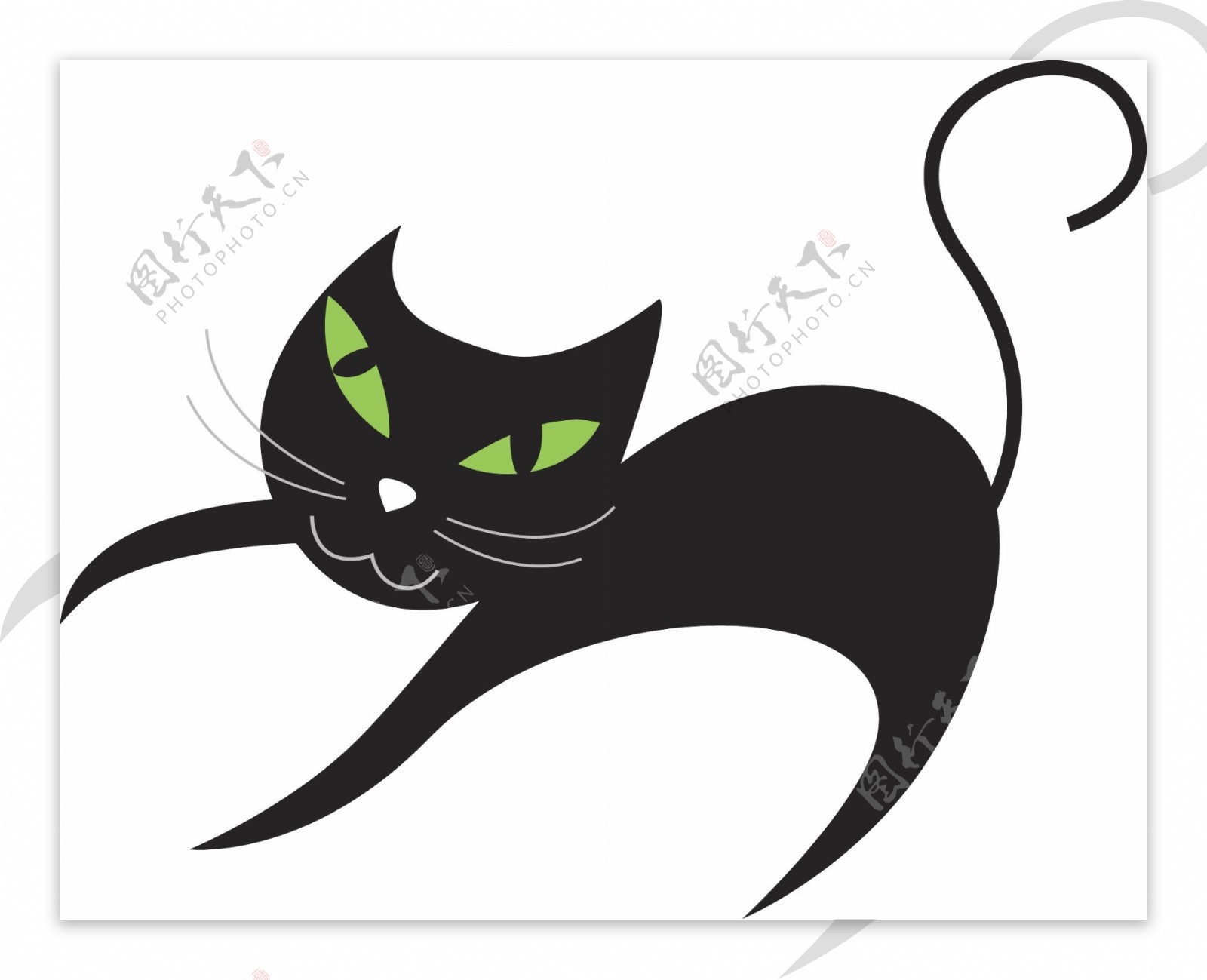 矢量黑猫卡通动物设计可商用元素