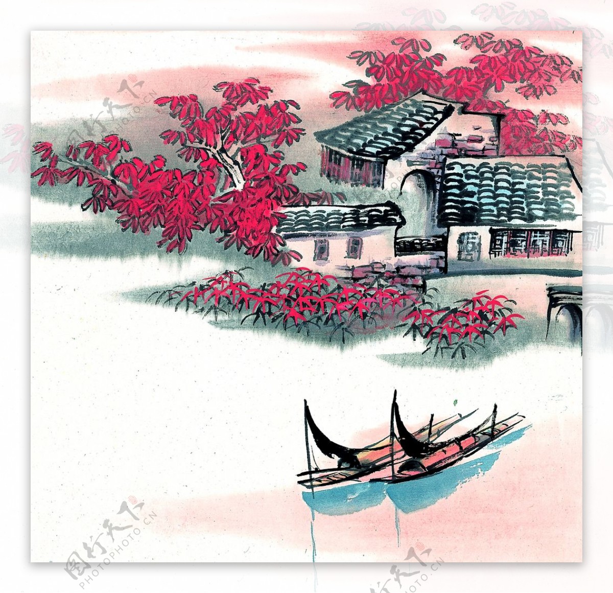 新中式水墨山水装饰画壁画