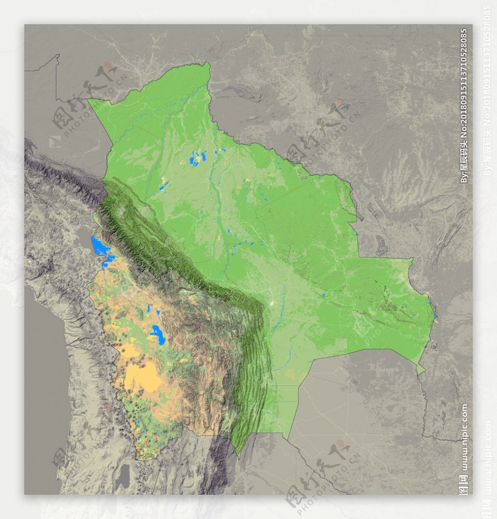 玻利维亚地形图