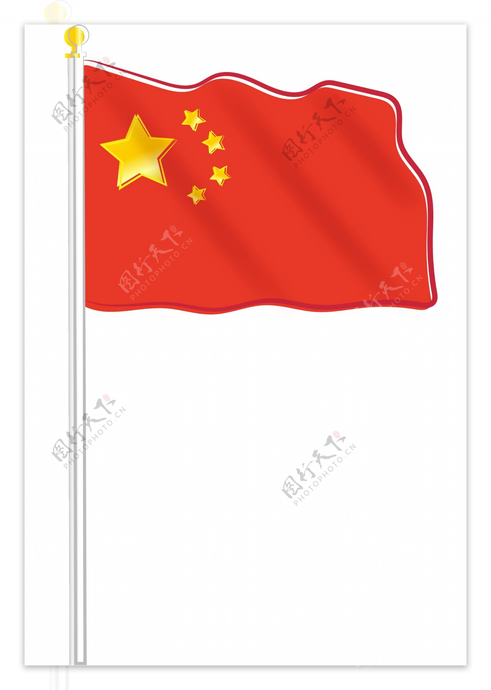 建军节建党节简约手绘中国国旗元素设计