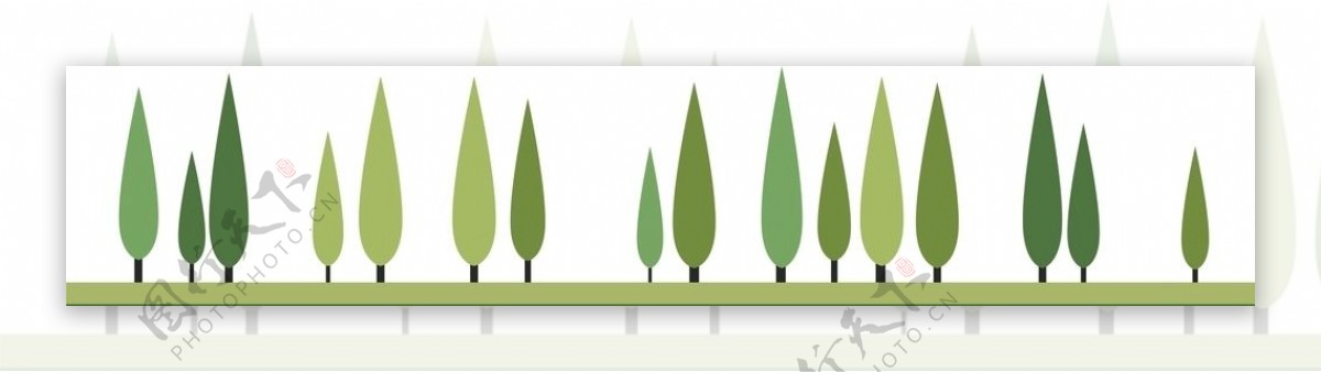 松树松林矢量图