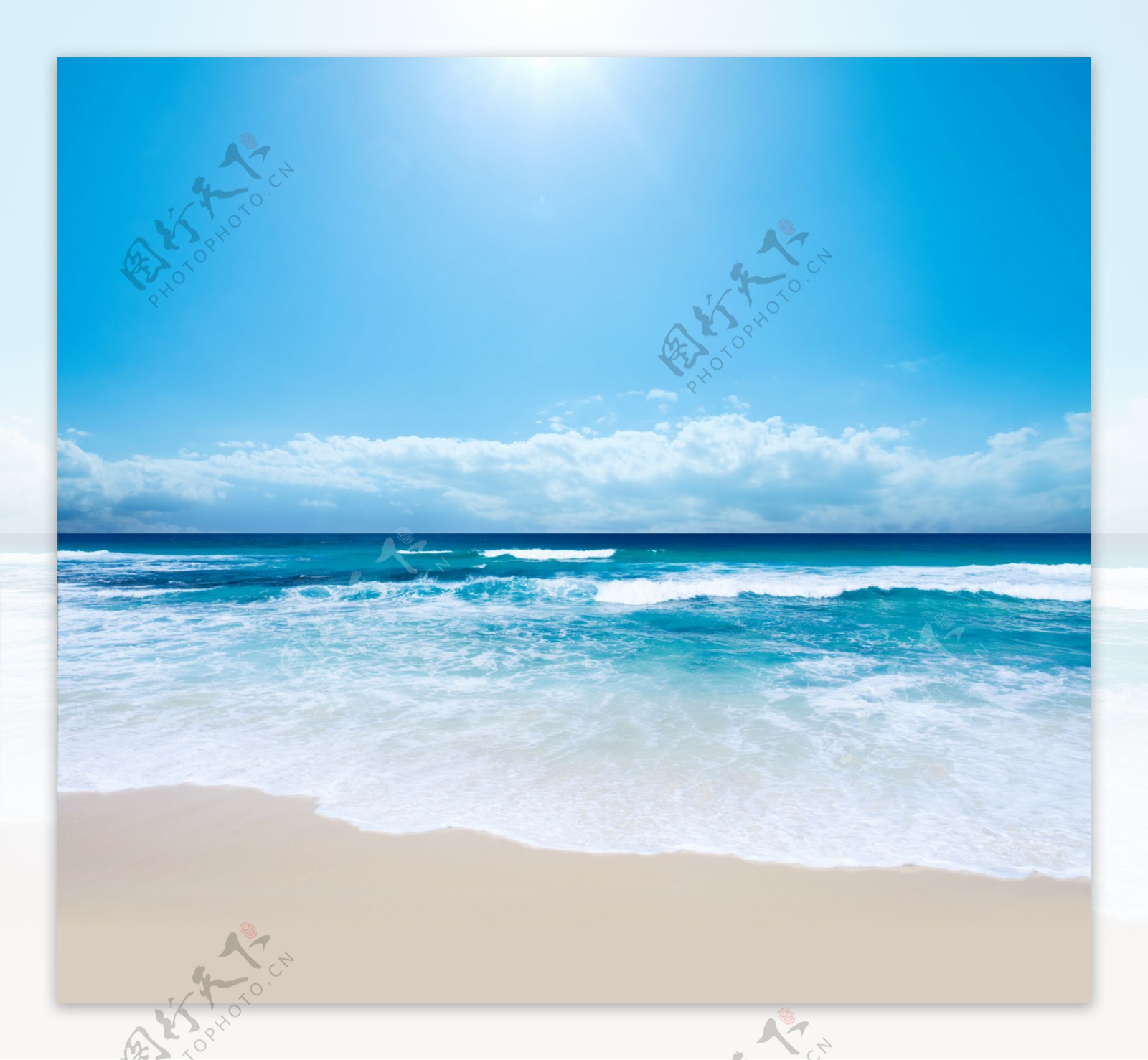 唯美大海海浪沙滩蓝天白云