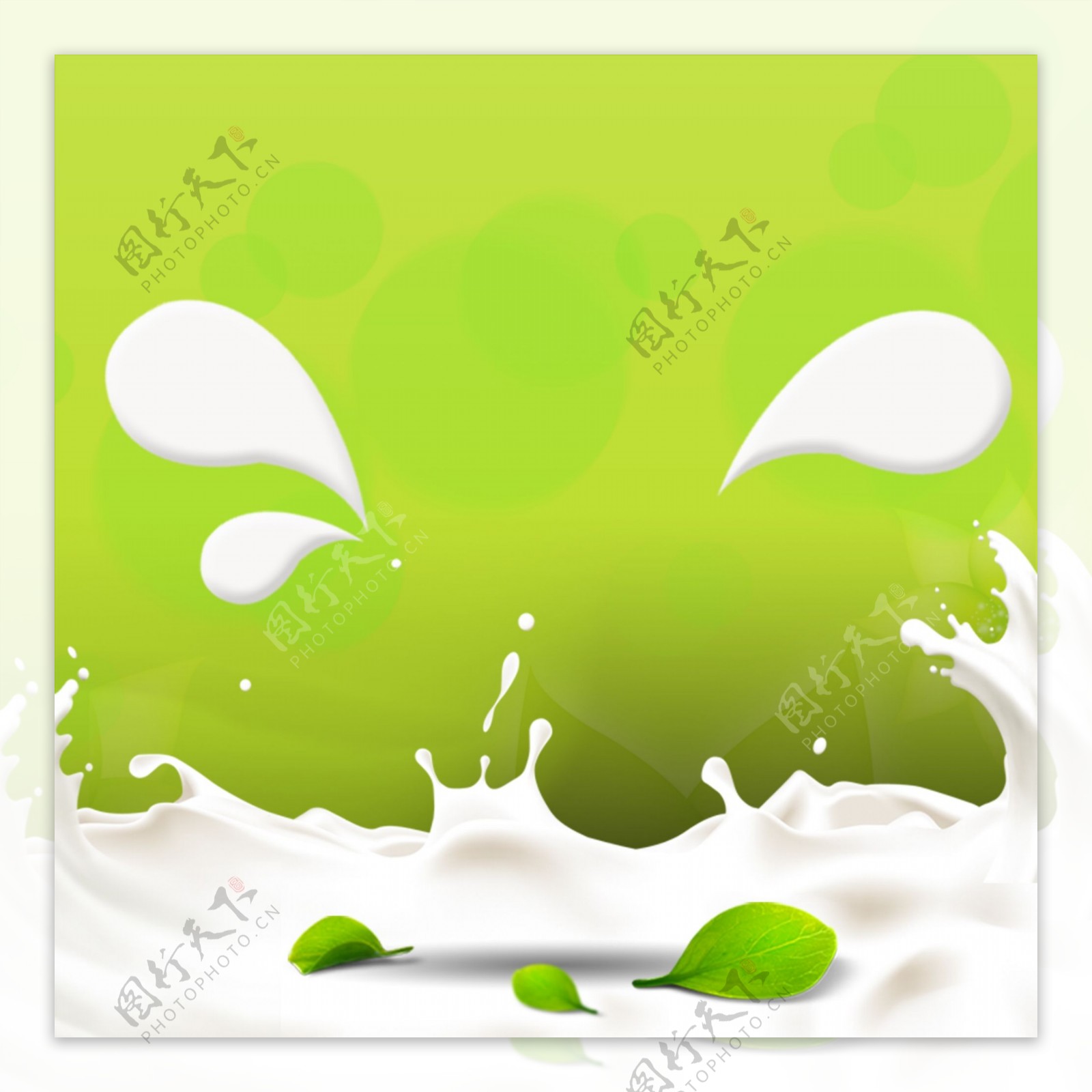 绿色牛奶主图背景