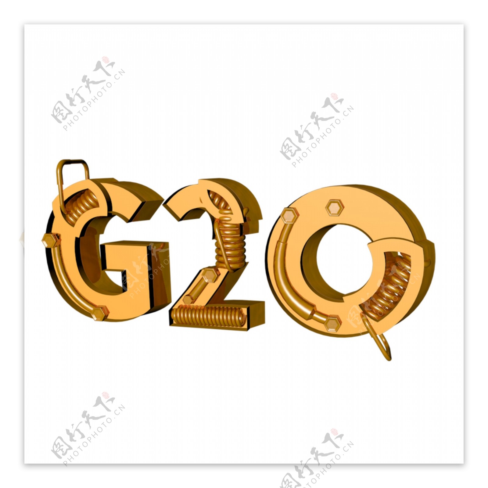 C4D渲染G20艺术字
