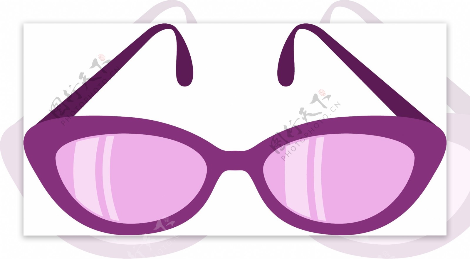 矢量紫色眼镜元素