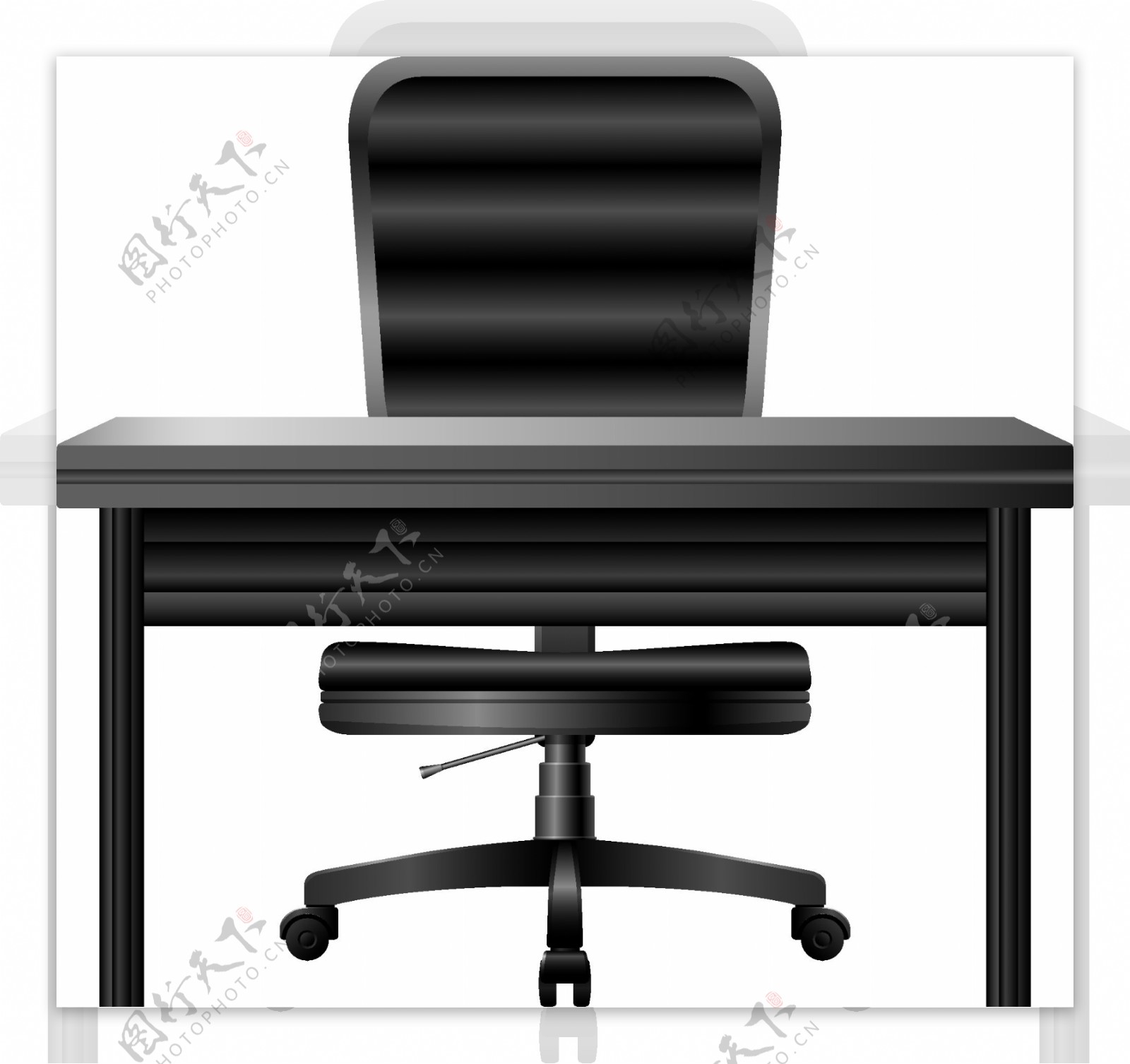黑色高大上办公桌子与转椅