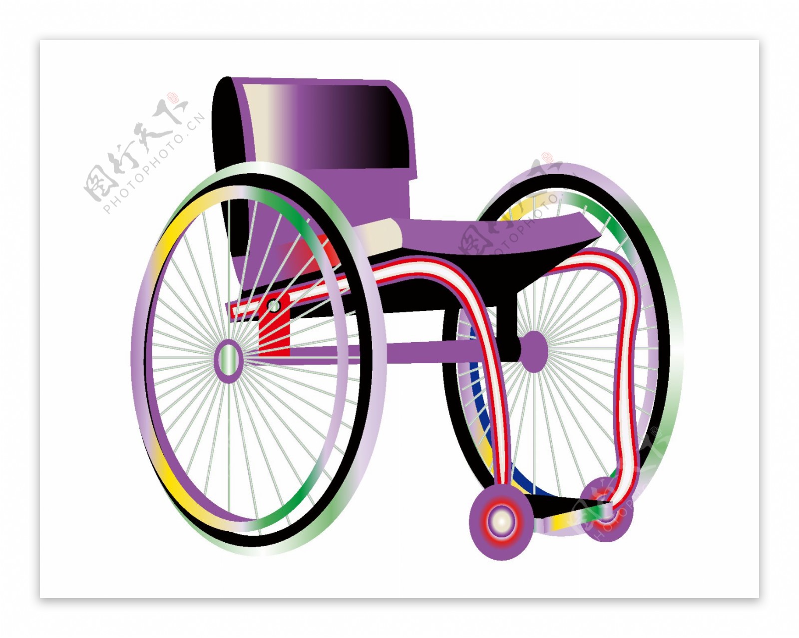 矢量彩色轮椅元素