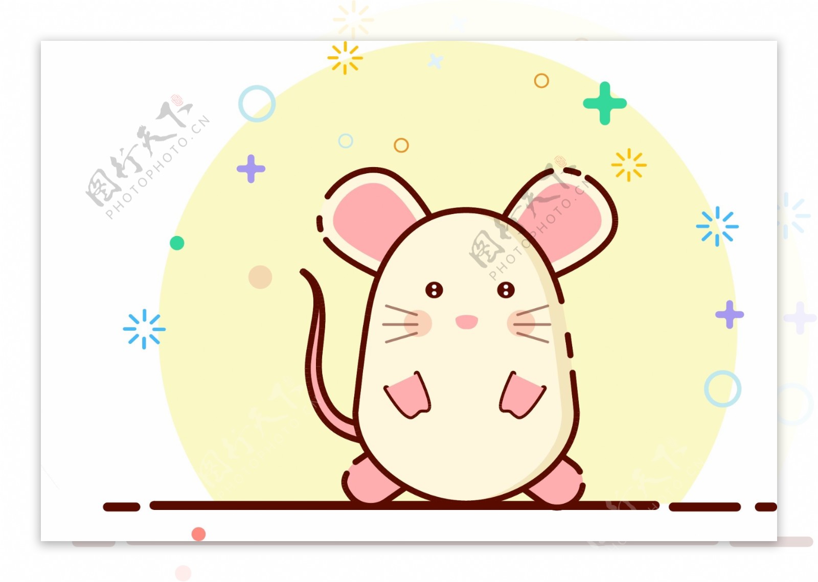 MEB风格卡通手绘可爱小老鼠矢量图小图标