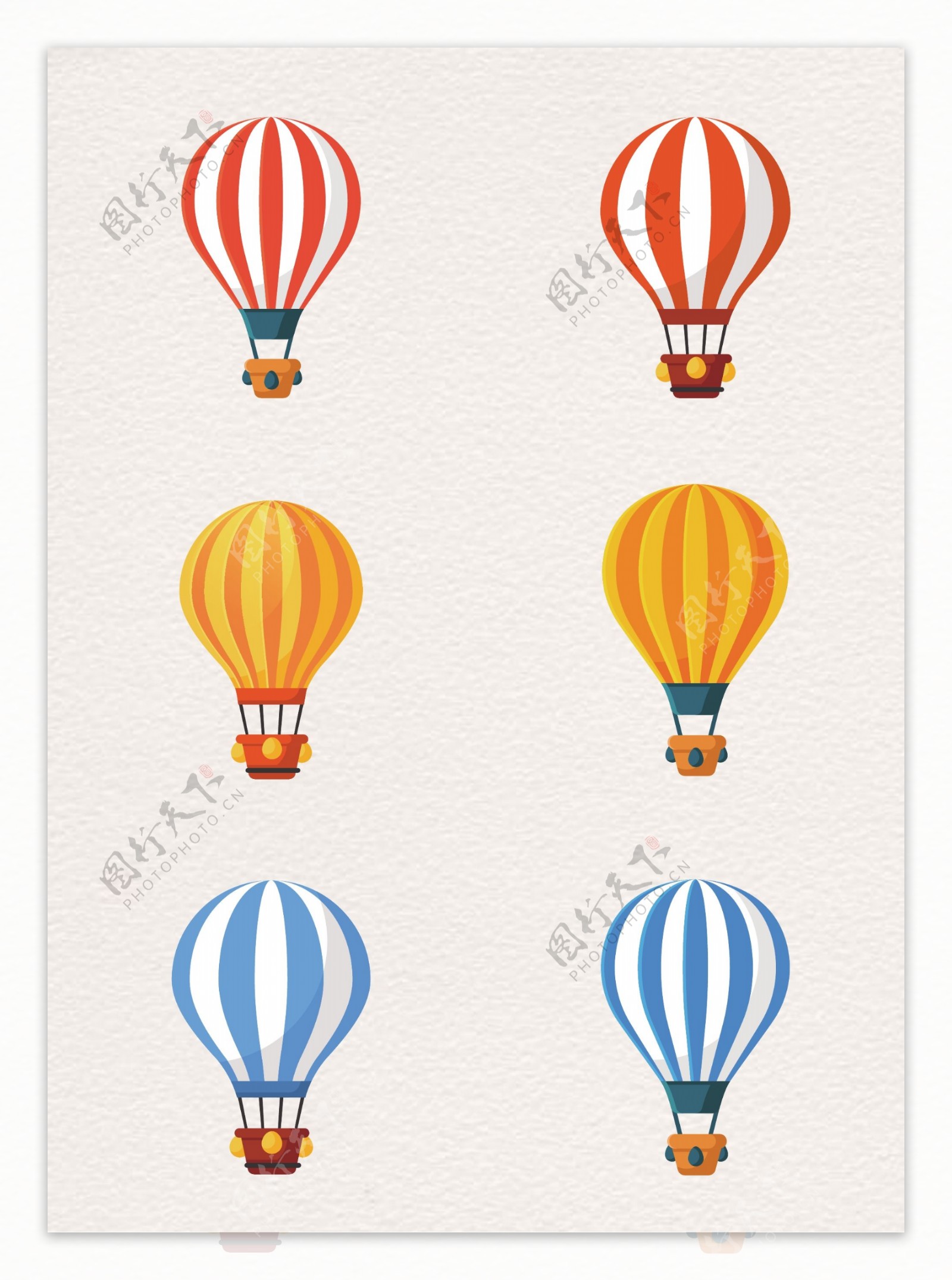 卡通漂浮热气球设计