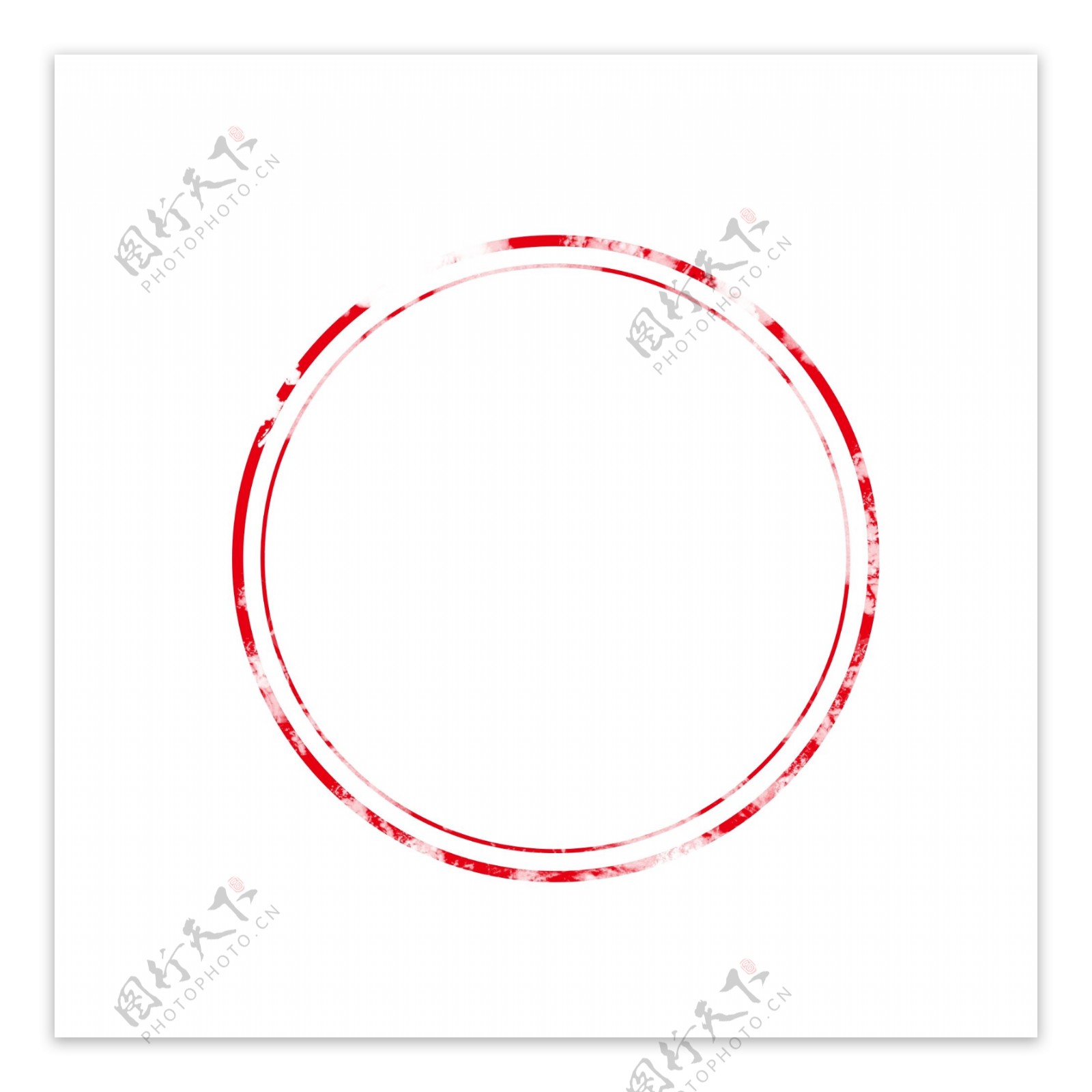 红色传统圆形印章边框可商用印章元素