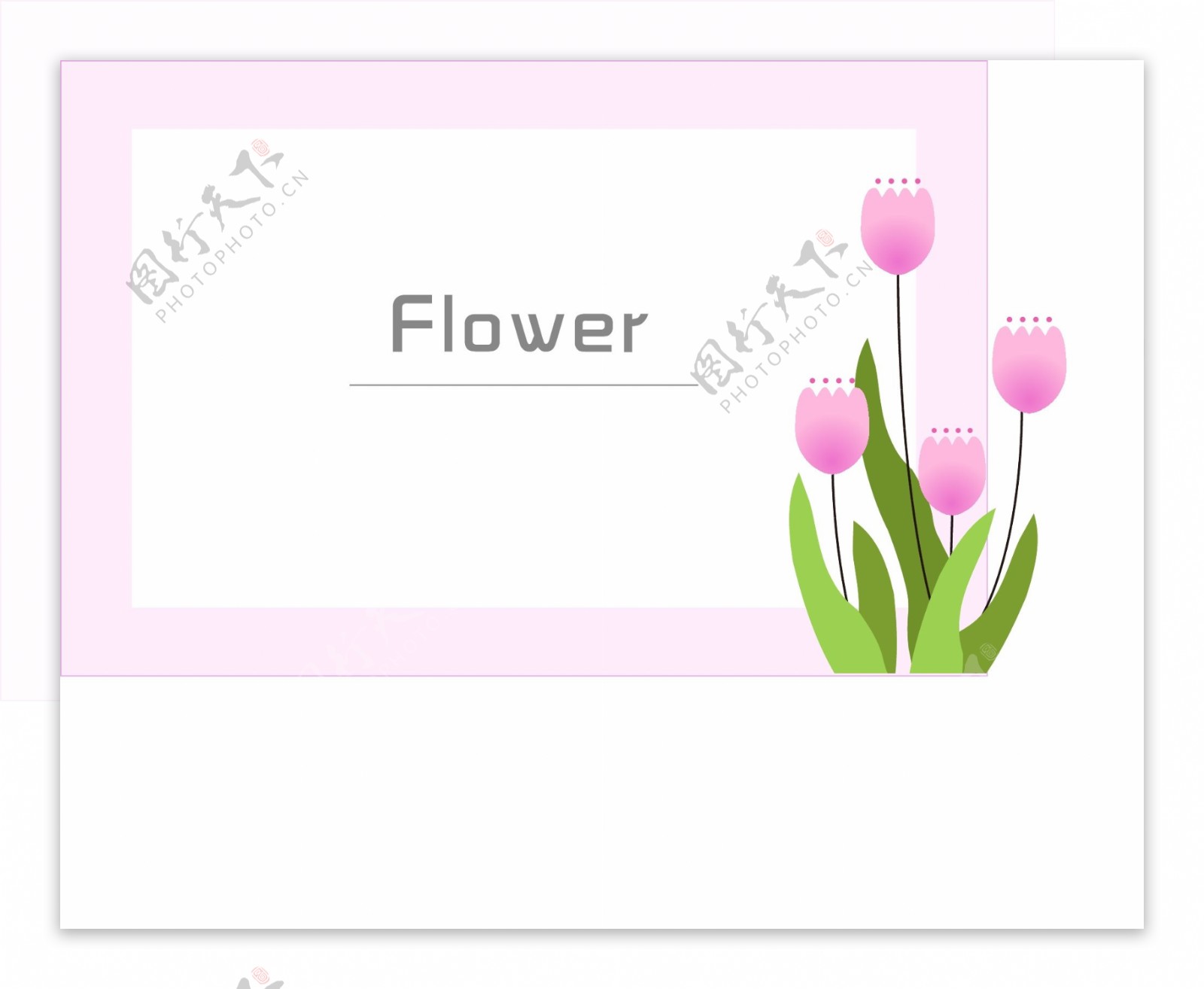 矢量手绘粉色花卉边框可商用元素
