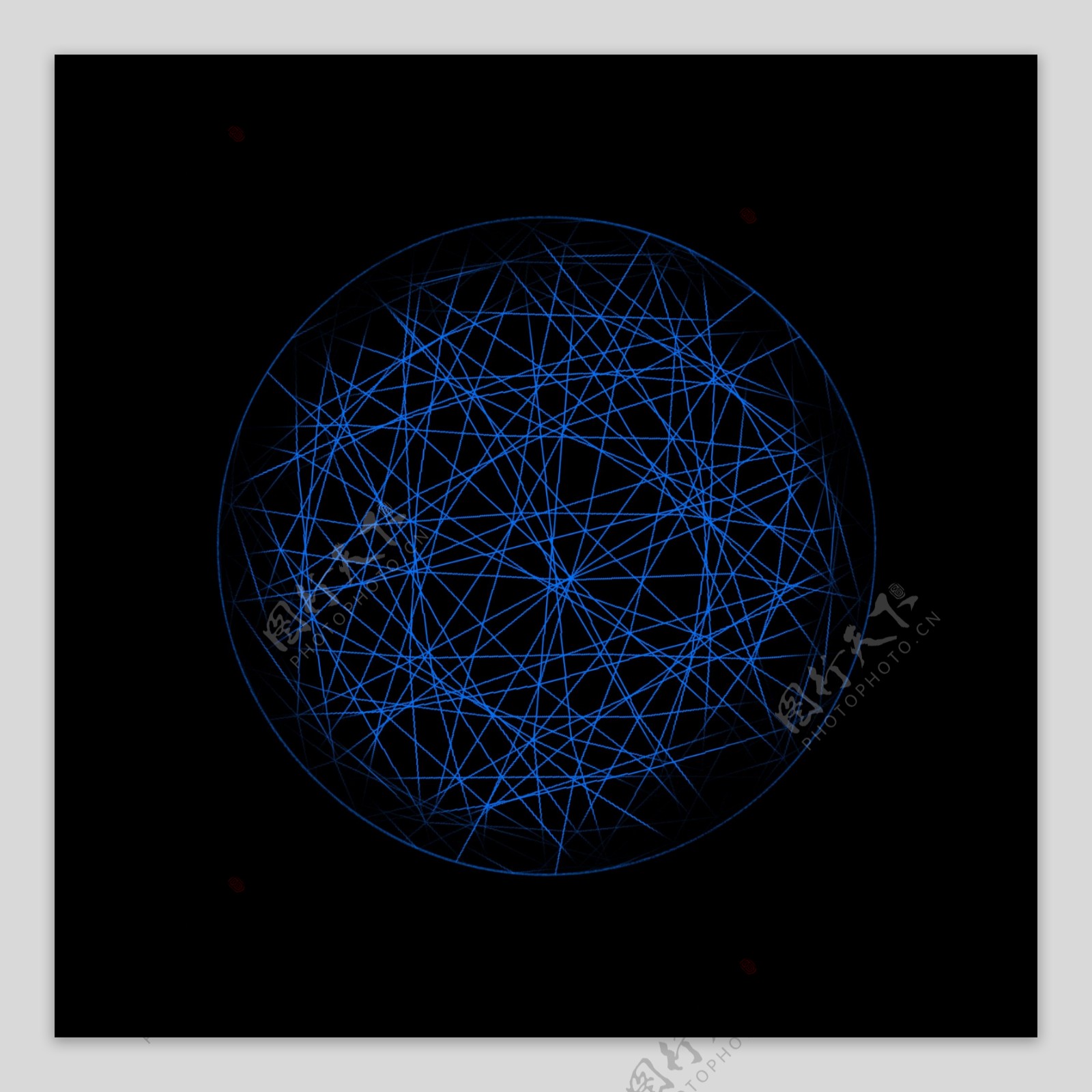 几何图形科技感蓝色圆形互联网网络装饰元素