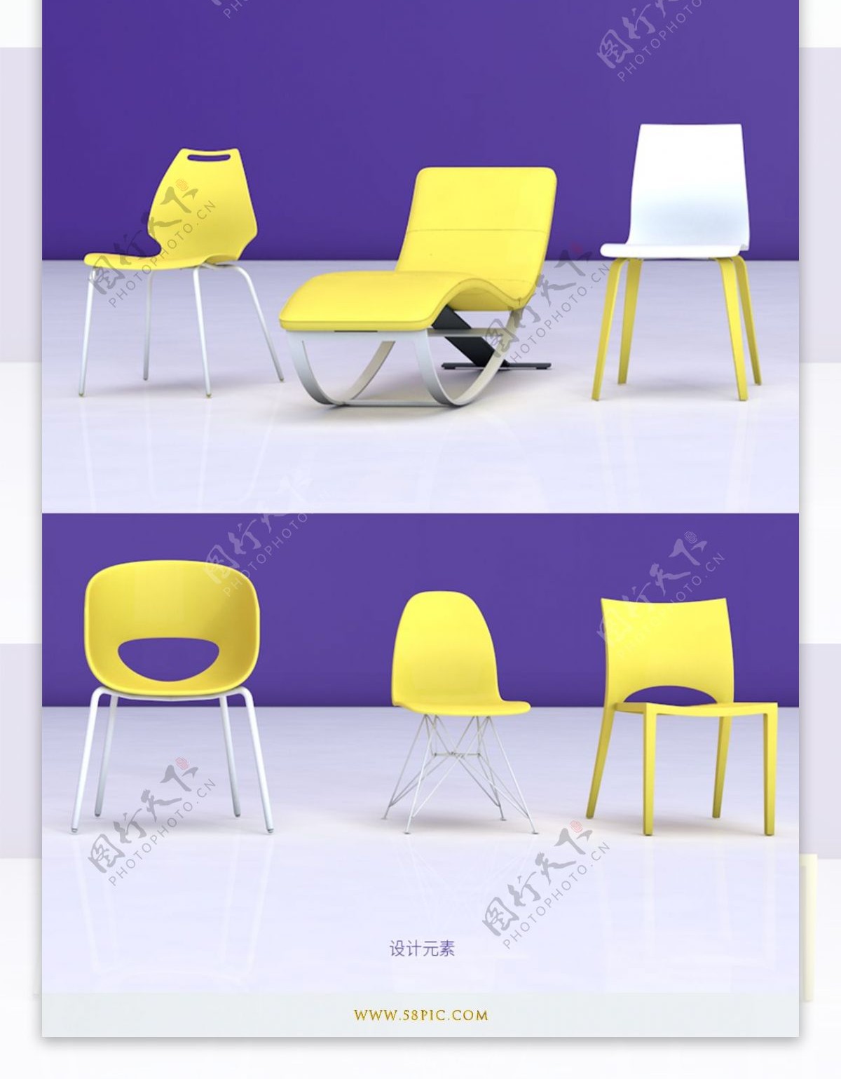 凳子椅子C4D设计元素建模