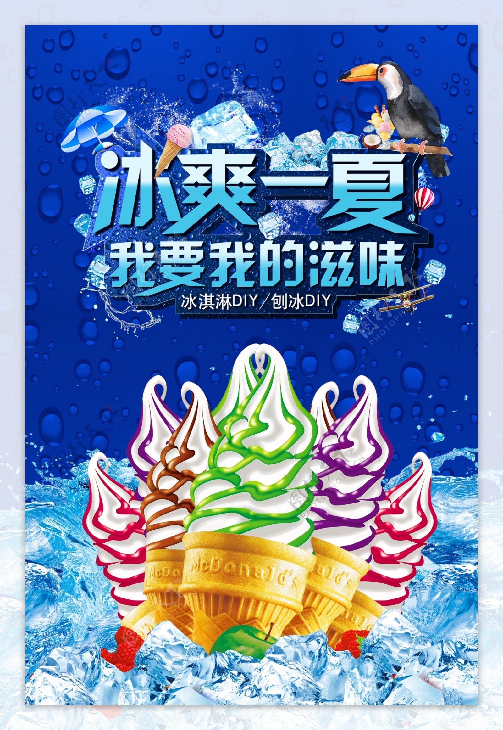 冰淇淋海报夏天促销
