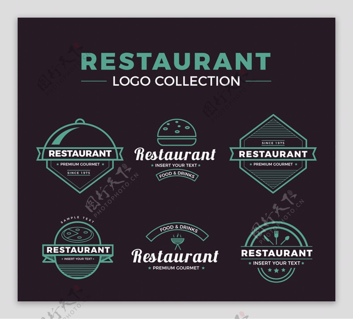 6款精致餐馆标志设计矢量素材