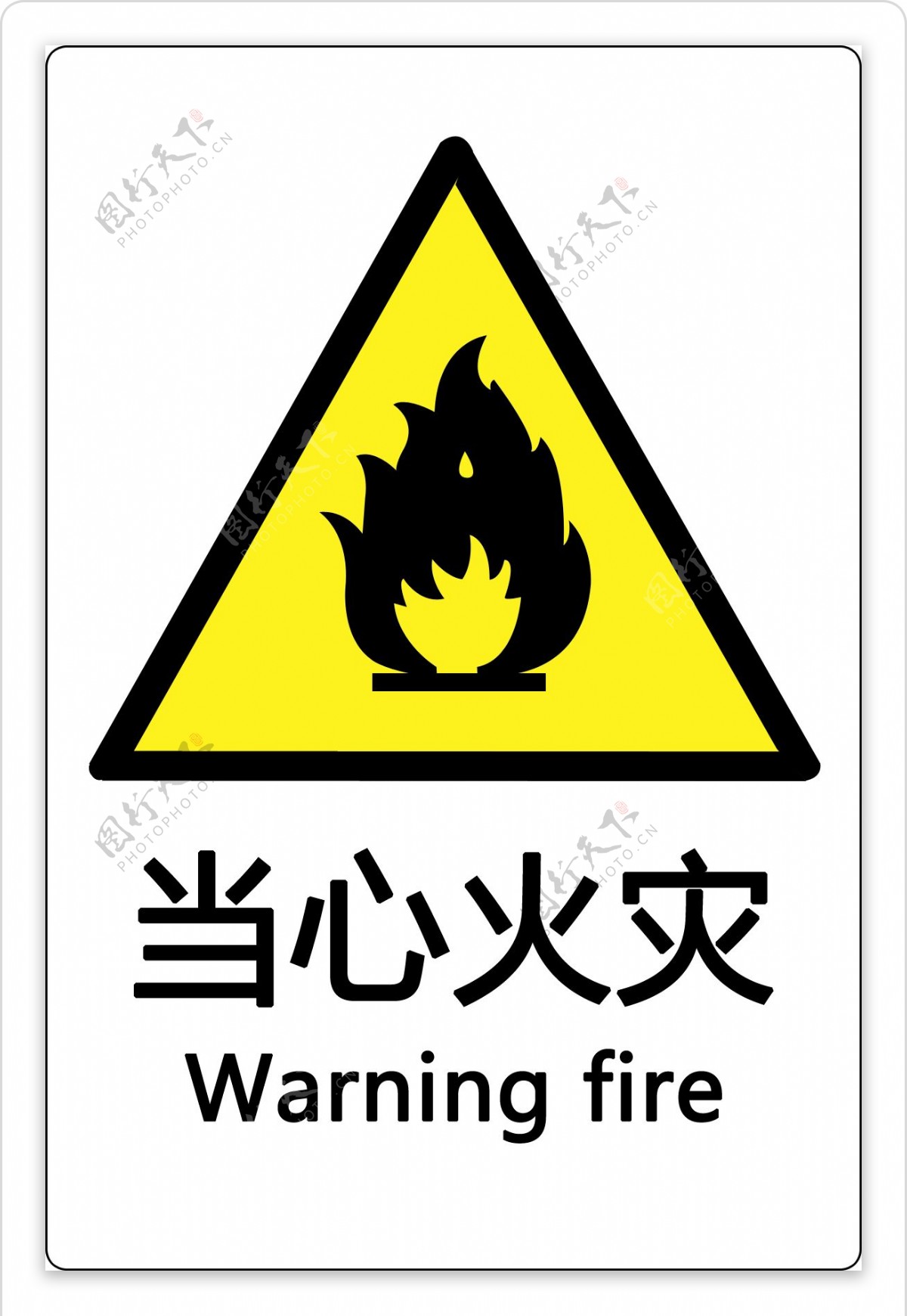 当心火灾标志