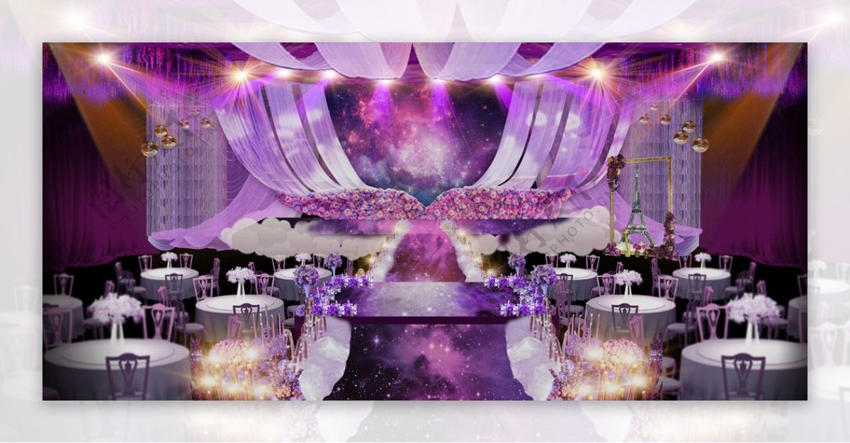 紫色富贵婚礼效果图