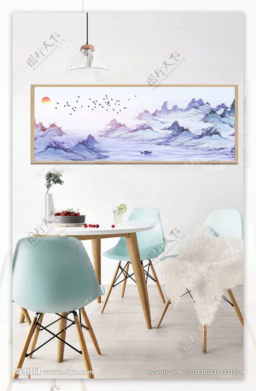 中国风手绘山水风景装饰画