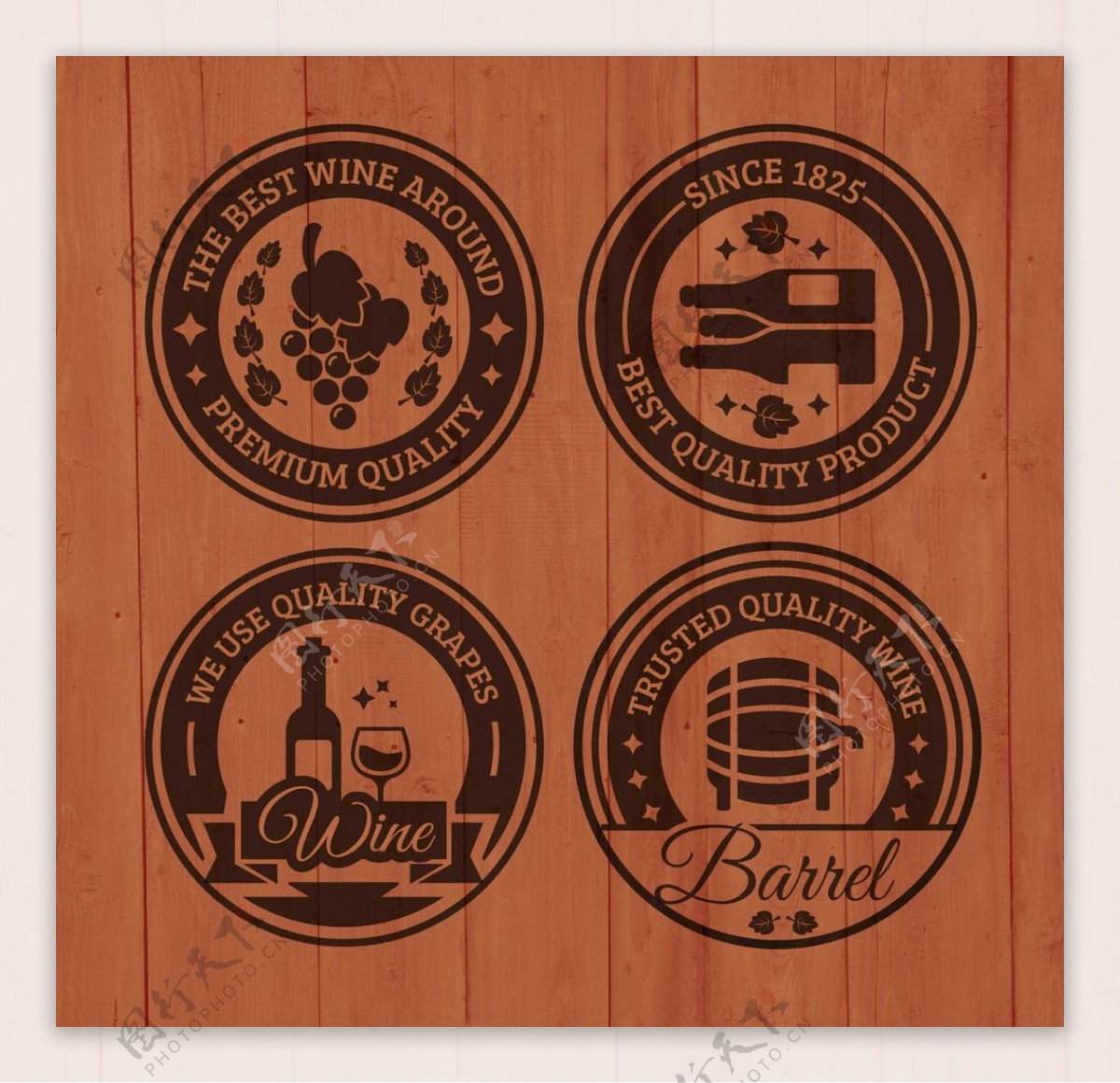 木制酒徽章