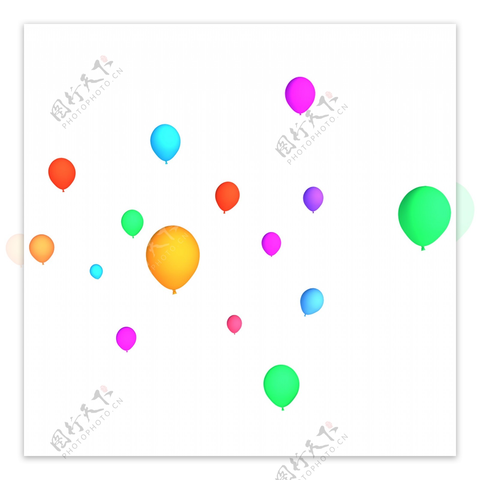 C4D装饰图案漂浮悬浮气球