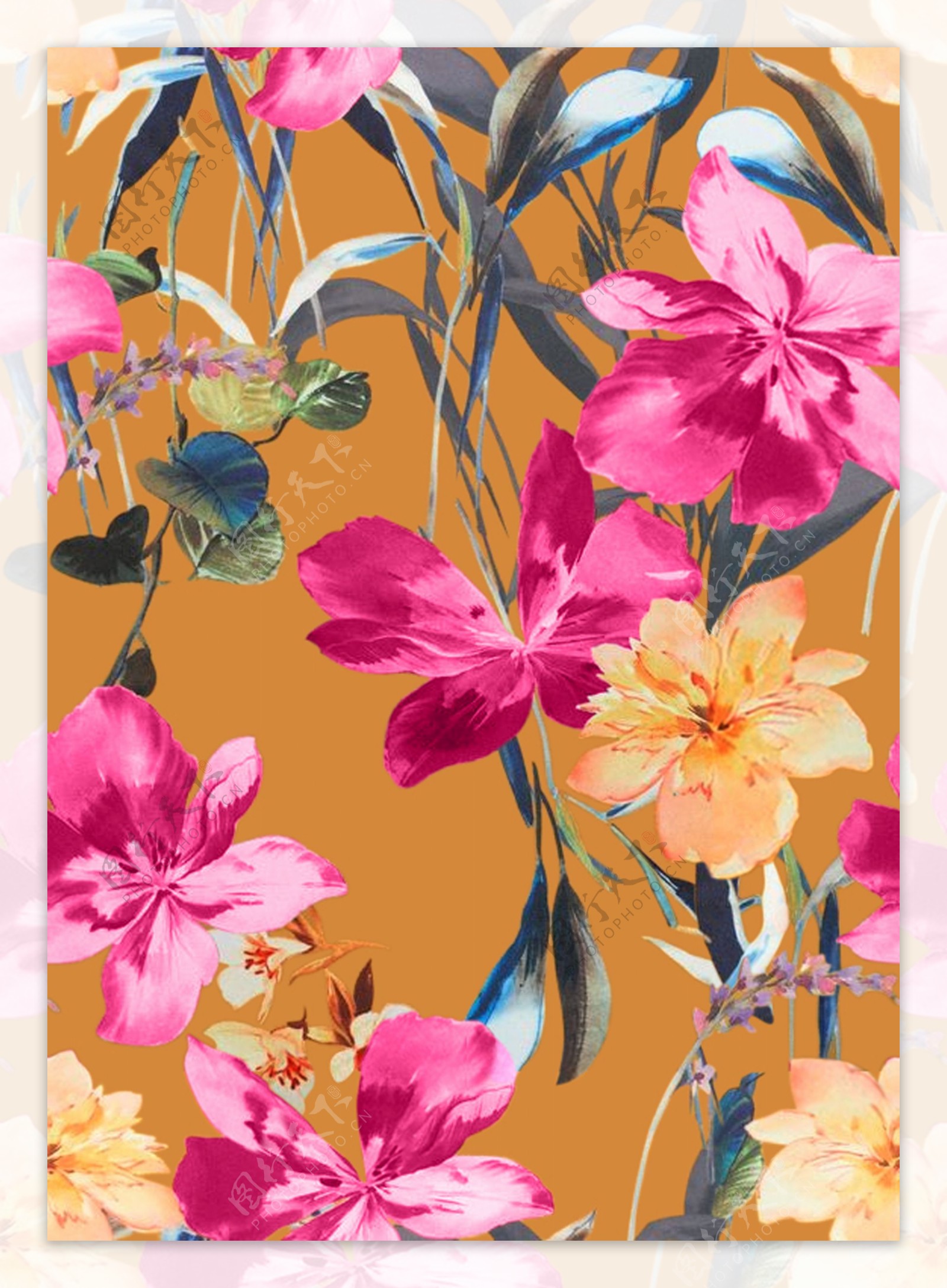热带花卉图案
