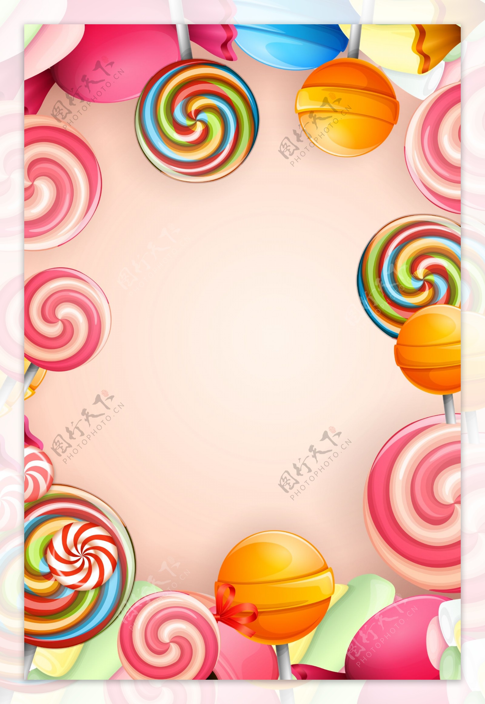 彩色棒棒糖新品海报背景素材