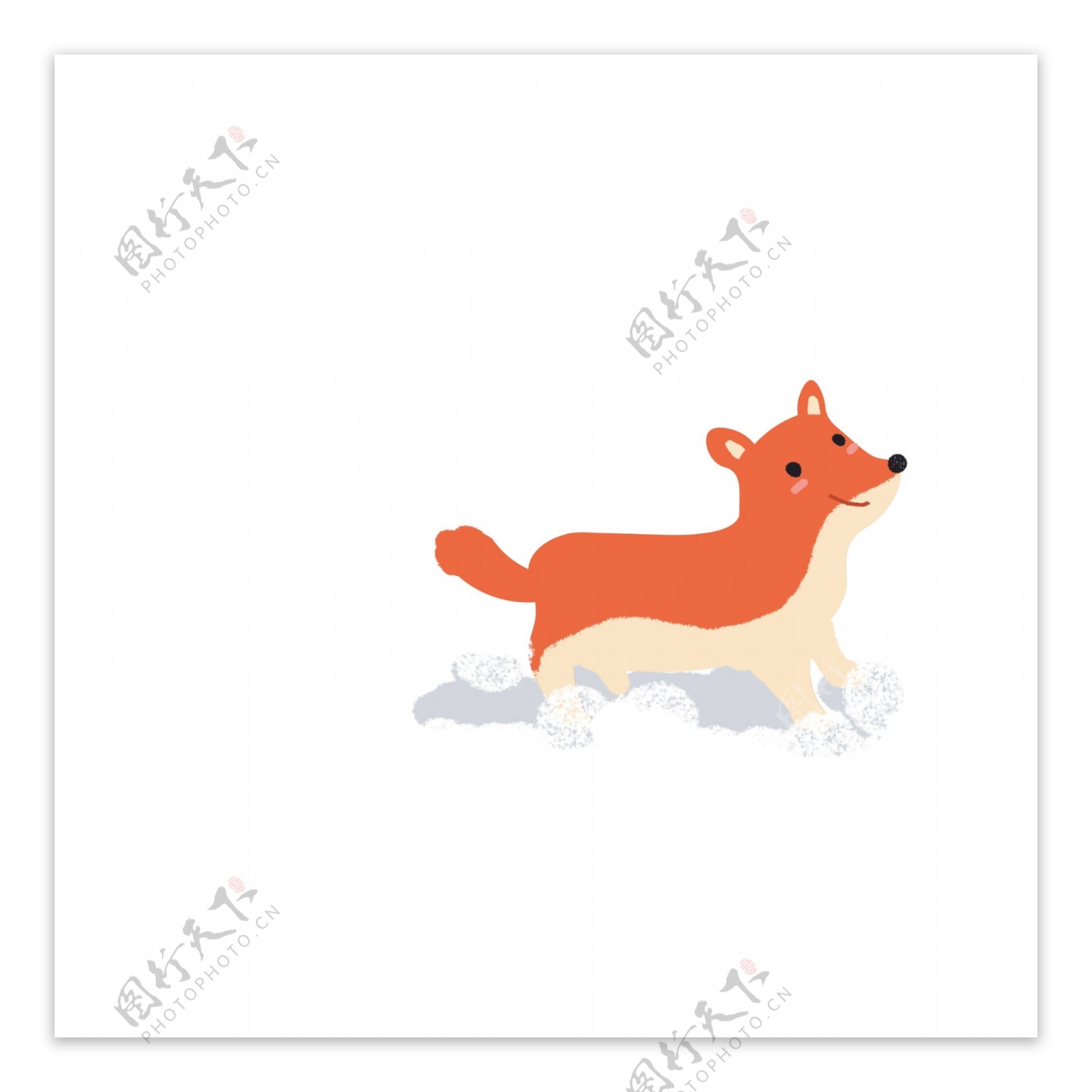雪地里的小狐狸动物设计