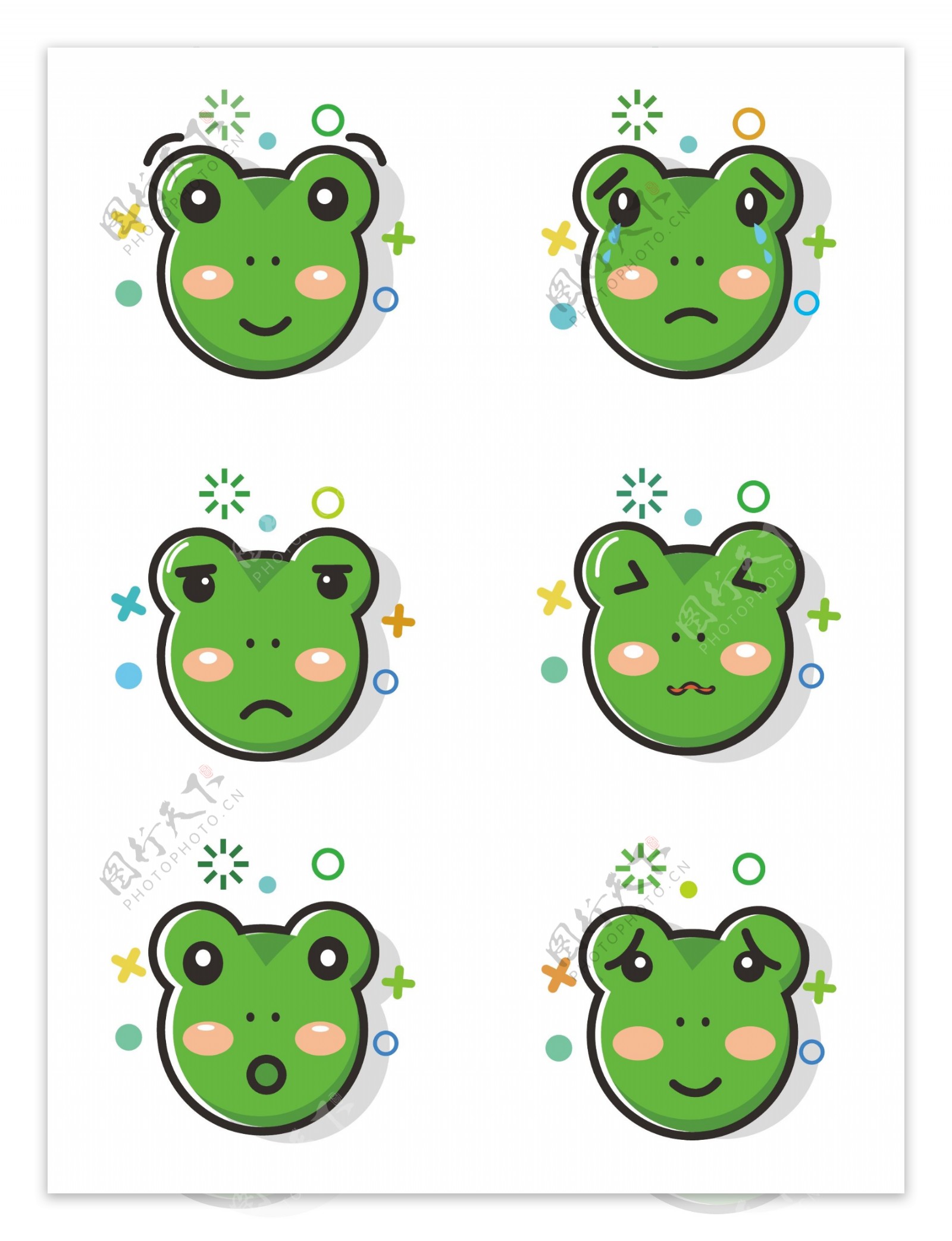 青蛙mbe表情包套图可商用元素