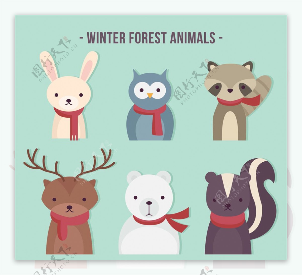 6款创意冬季森林动物半身像