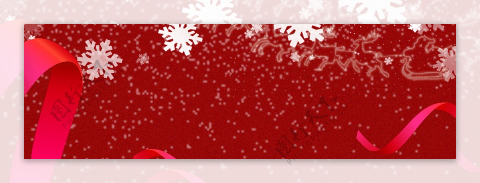 喜庆雪地冬天色圣诞节banner背景