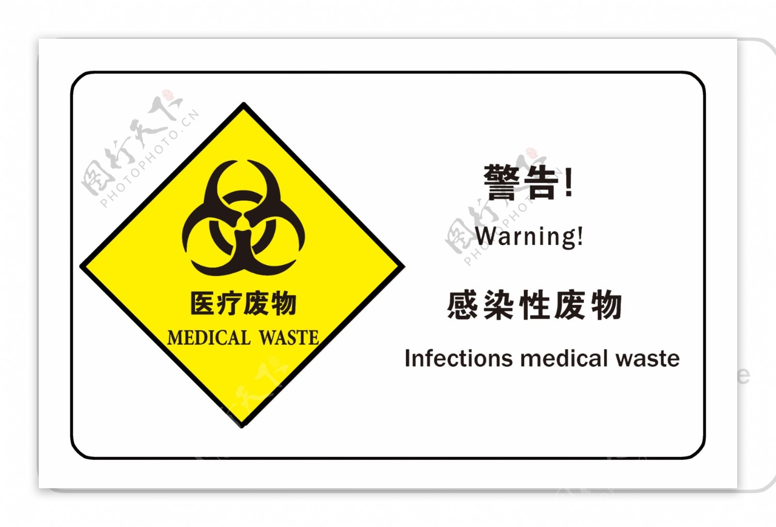 警告医疗废物