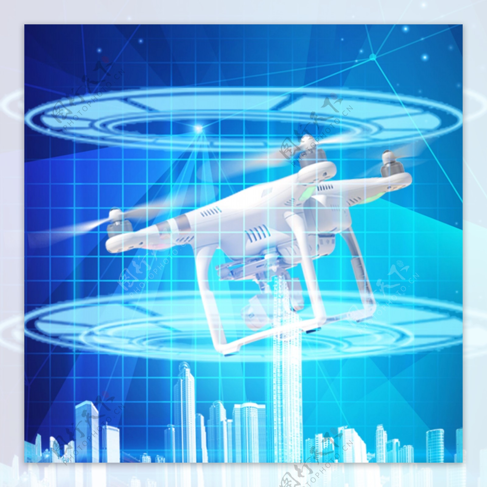 科技电器类数码无人机主题背景主图蓝色
