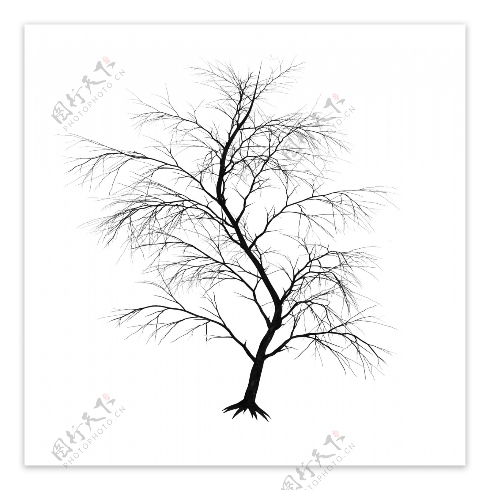 冬季树木黑色秃树装饰素材设计