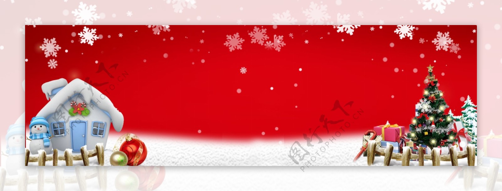 西方节日圣诞树圣诞老人banner背景