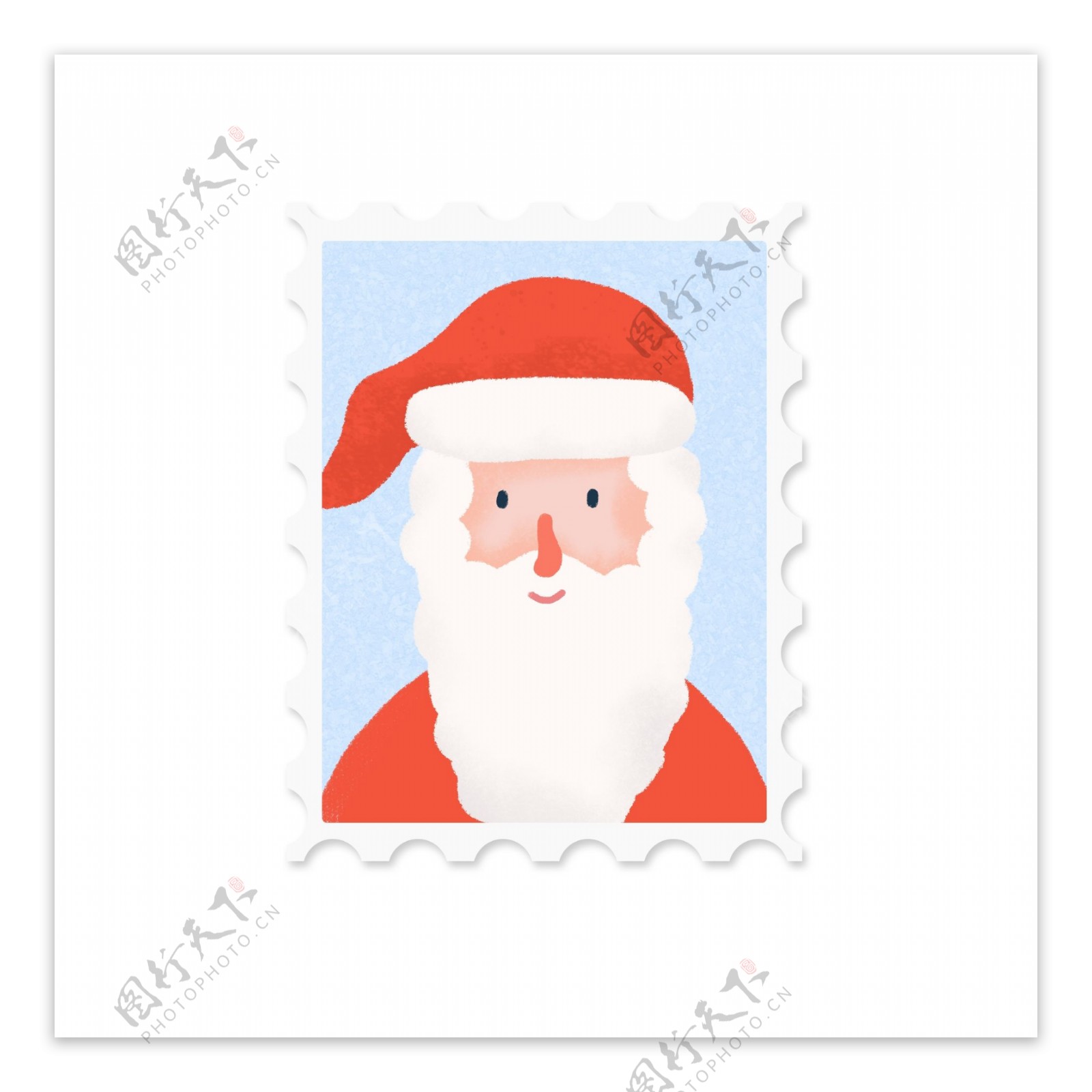 手绘圣诞节可爱邮票贴纸素材元素2