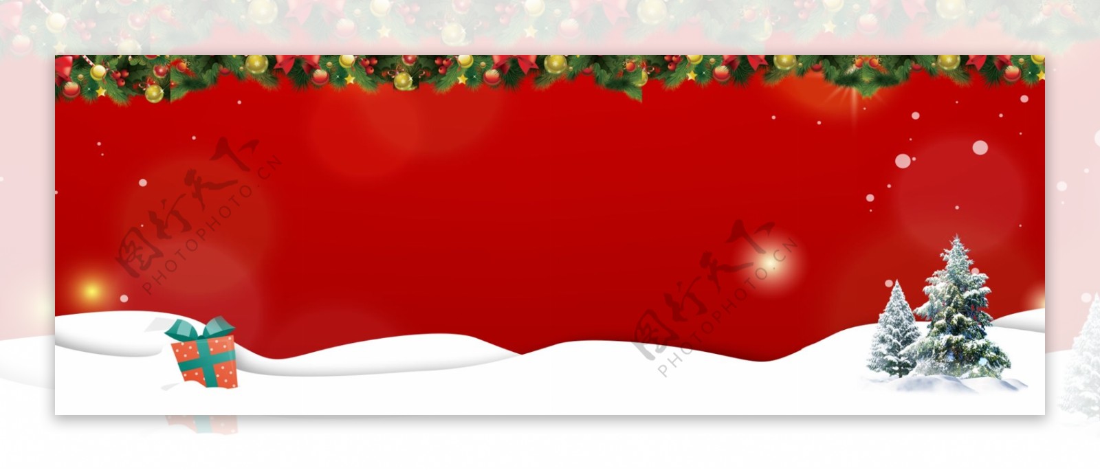 创意圣诞节红色banner背景