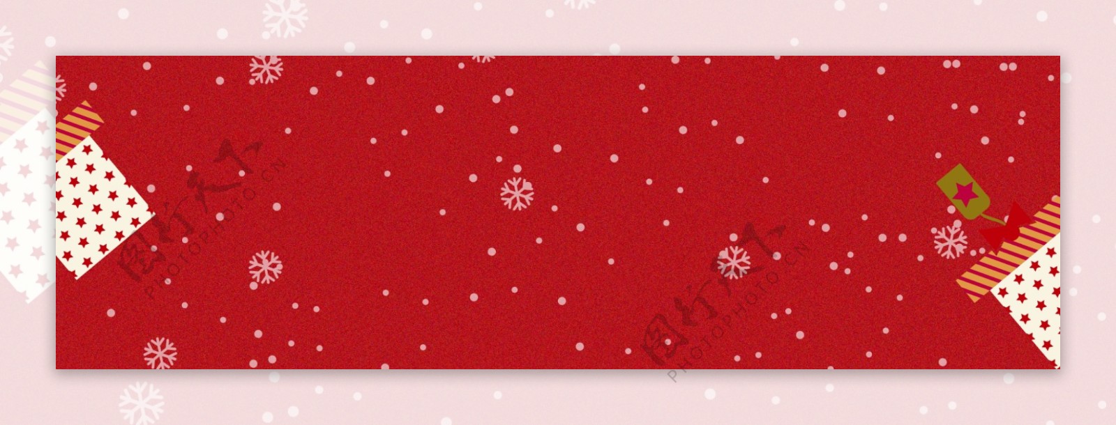 雪花圣诞节卡通促销banner背景