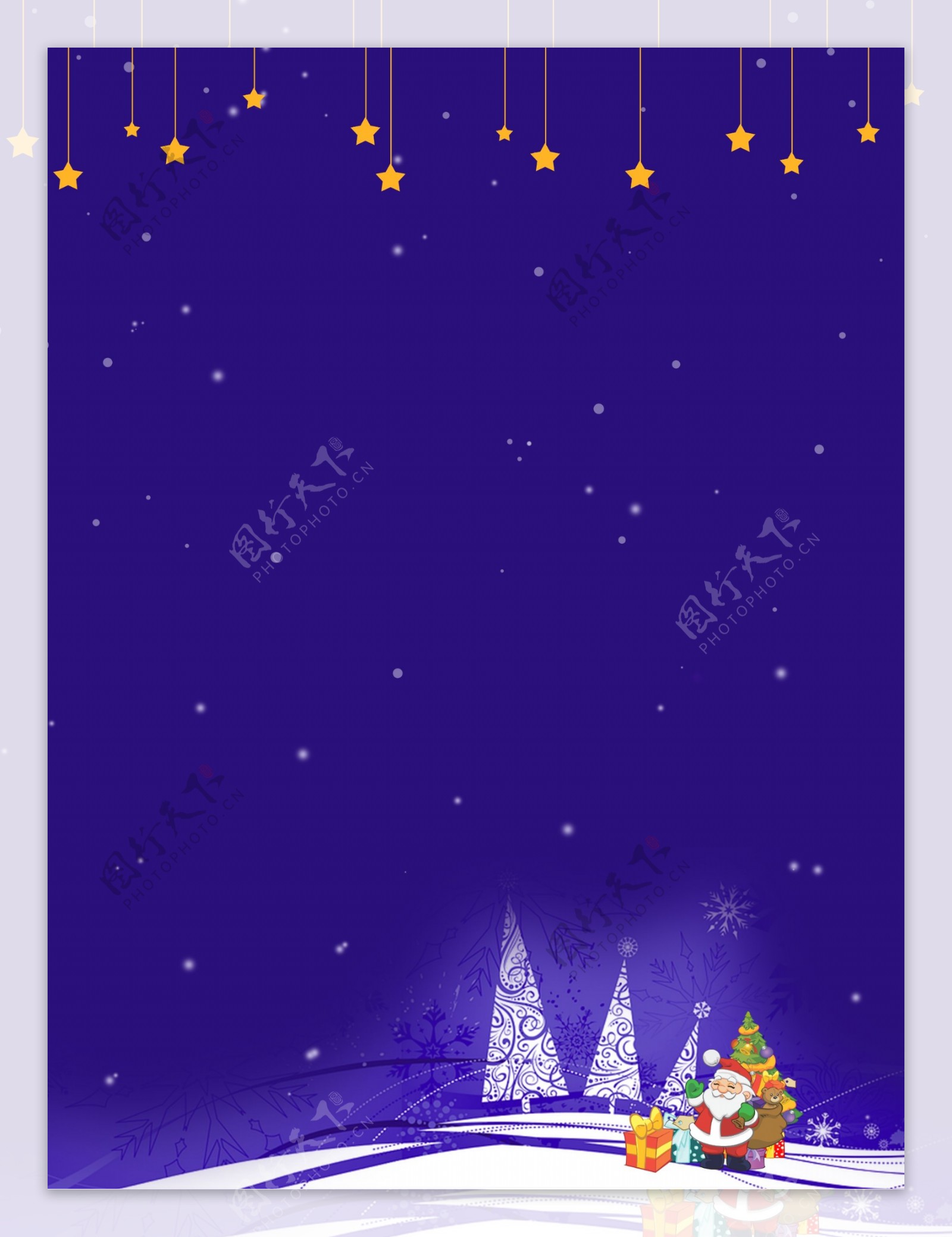 唯美冬日圣诞节紫色背景