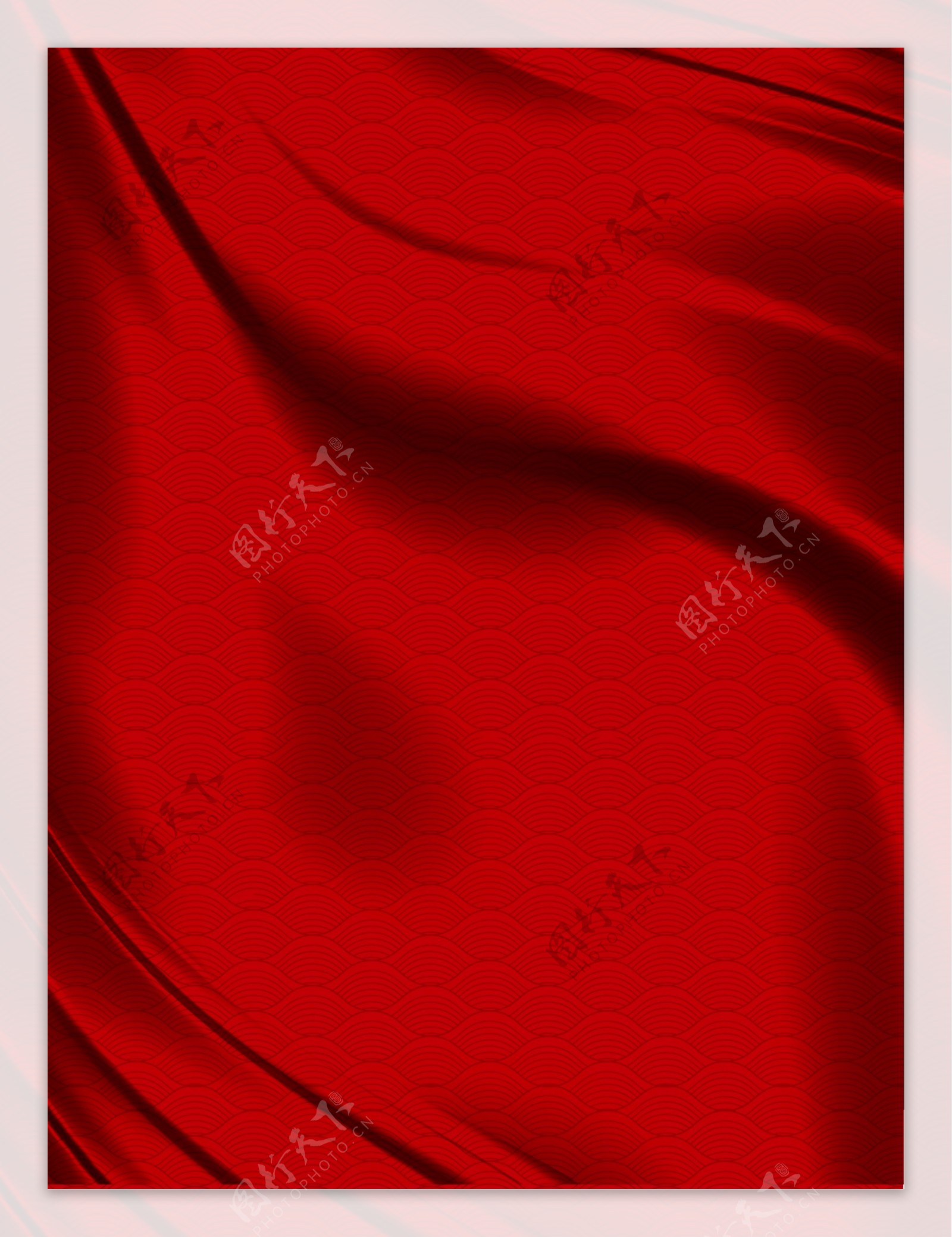 红色喜庆红绸缎圣诞节背景素材