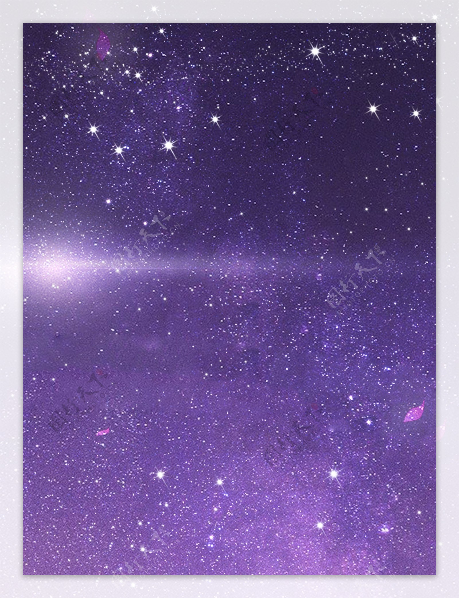 唯美星空质感小清新紫色星河简约原创背景