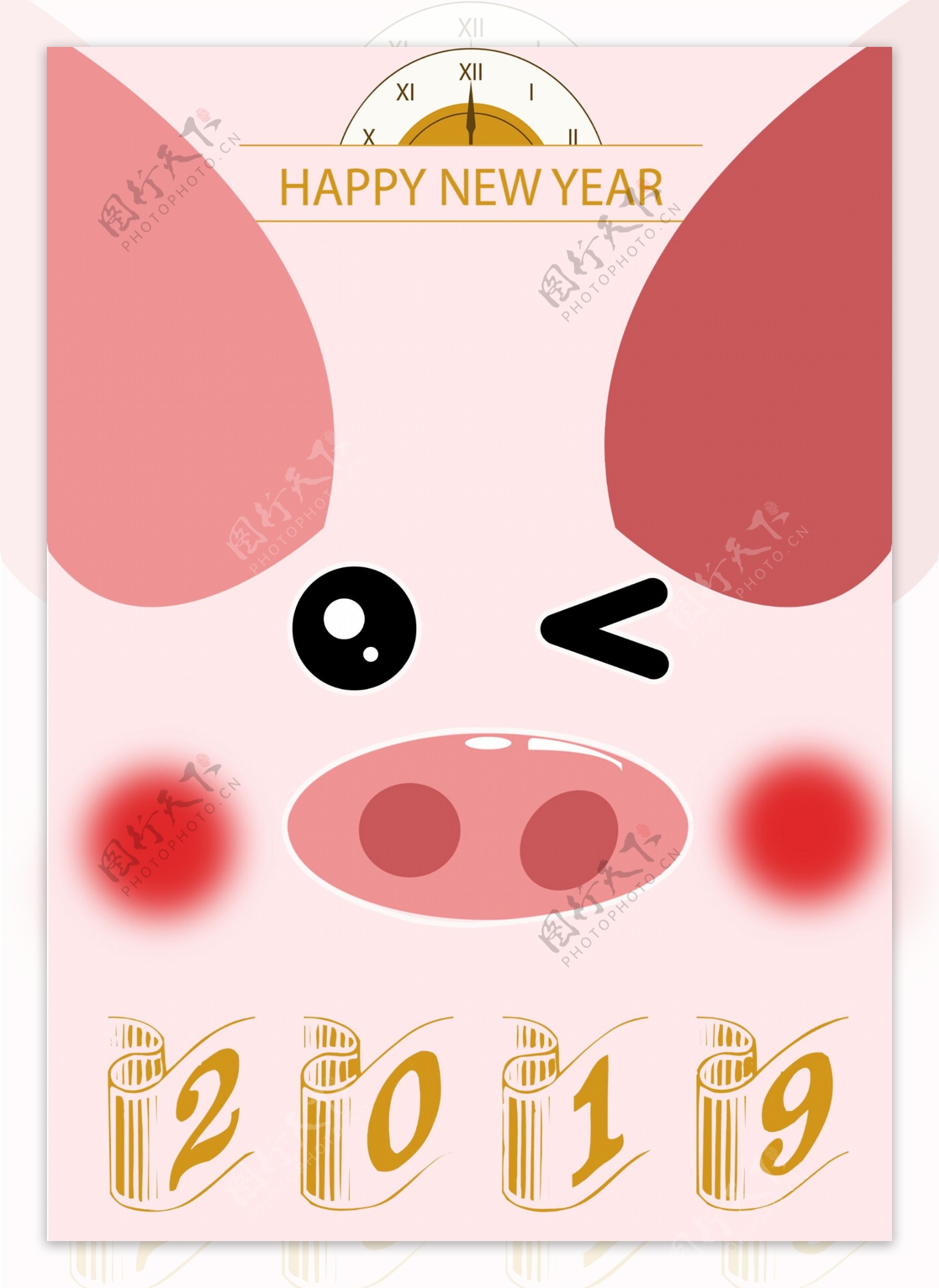 2019HAPPYNEWYEAR新年快乐海报