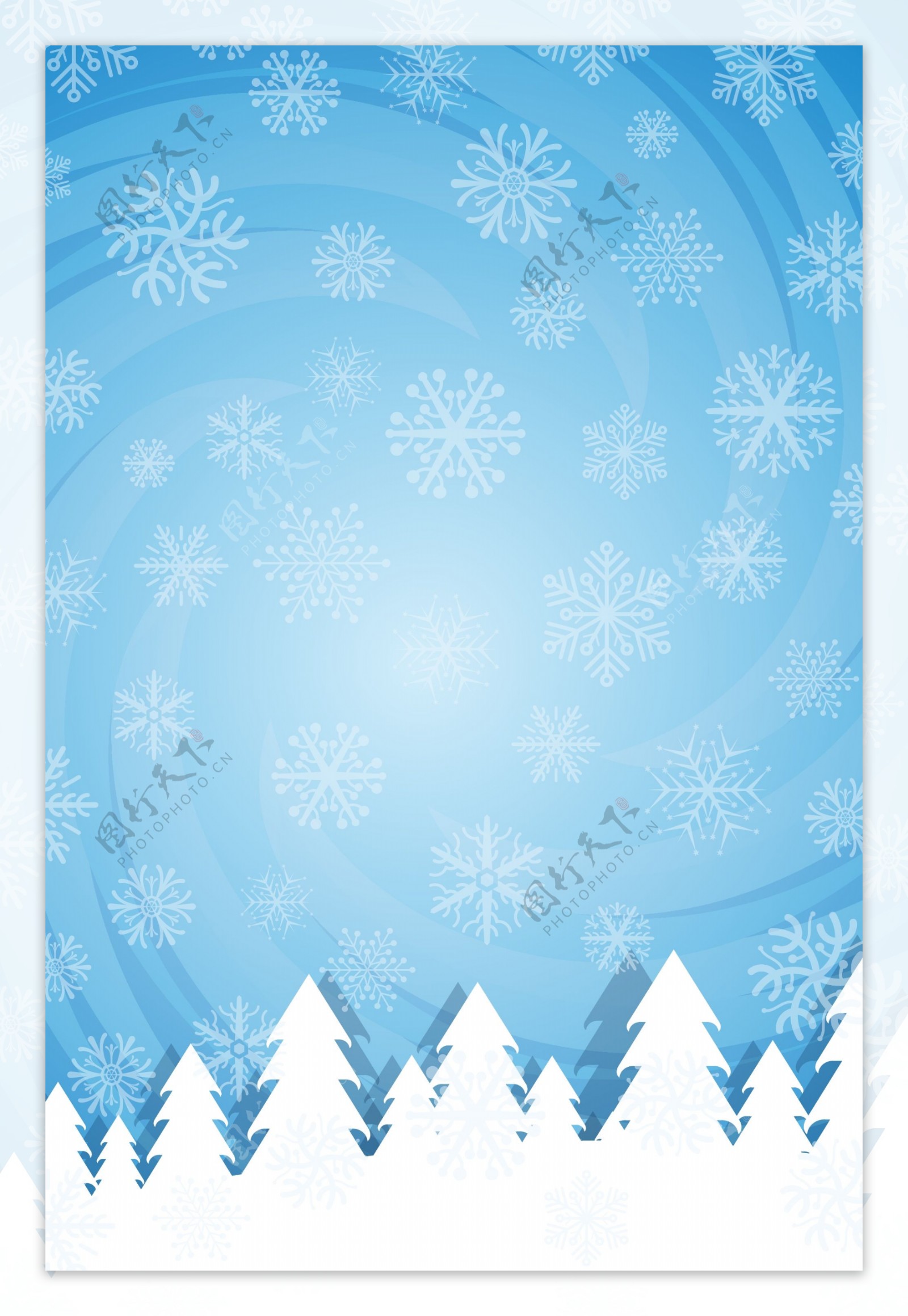 传统冬季节气雪景背景设计